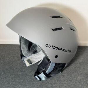 OutdoorMaster Kelvin II Ski Helmet Matte Gray M Adjustable Fit 14 Vents Ear Pads